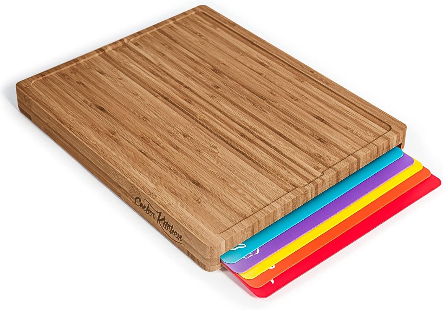 Juego de tablas de cortar de madera de bambú Cooler Kitchen con 6 t...