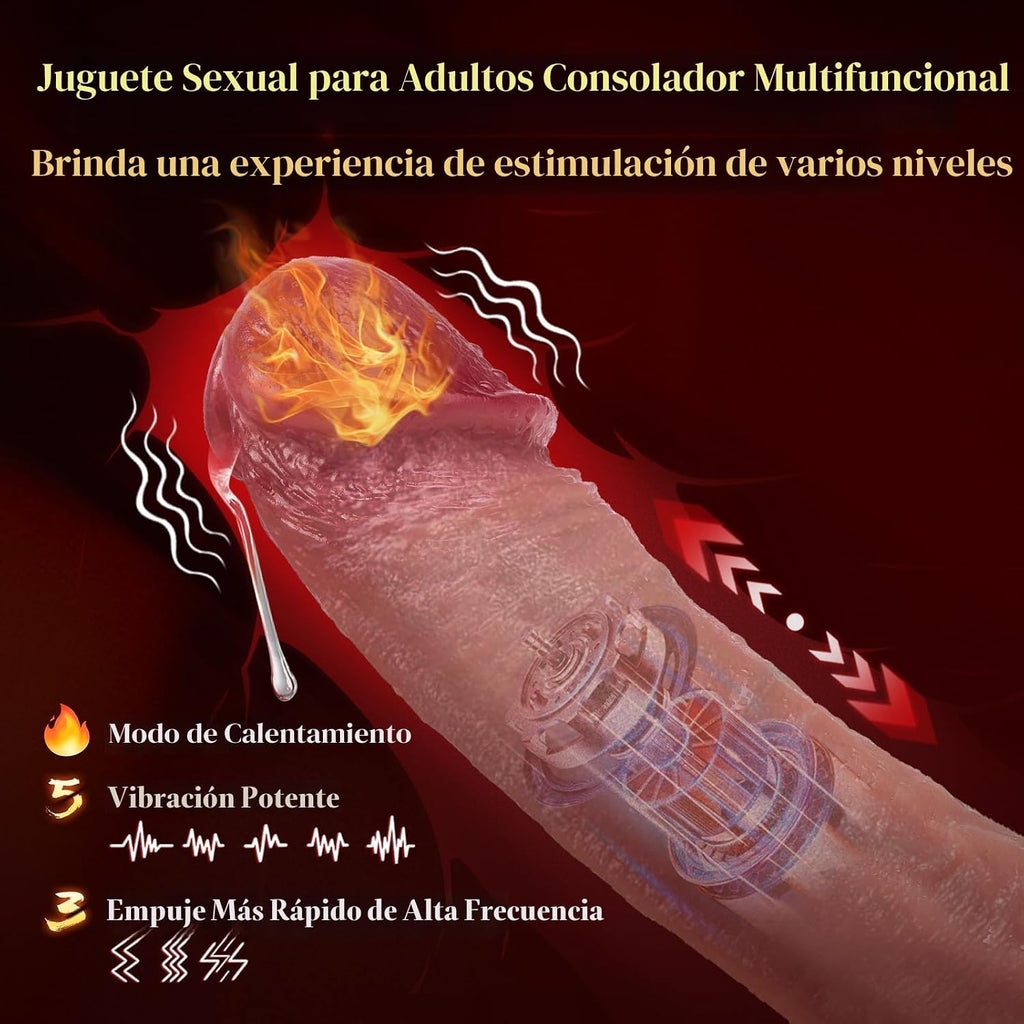 Mrgras Juguetes sexuales vibrador consolador con empuje, 3 pulsacio...