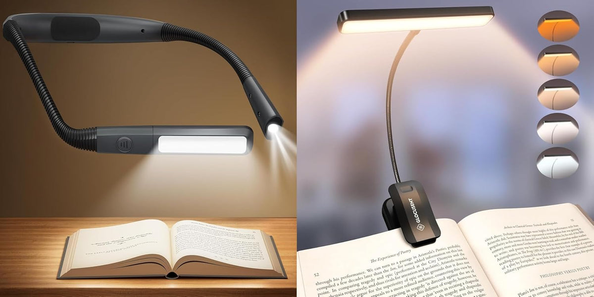 Glocusent Paquete de 1 luz LED para el cuello con clip, 1 paquete d...