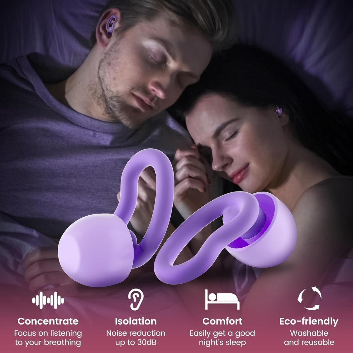 Tapones para los oídos para dormir, tapones reutilizables para los...