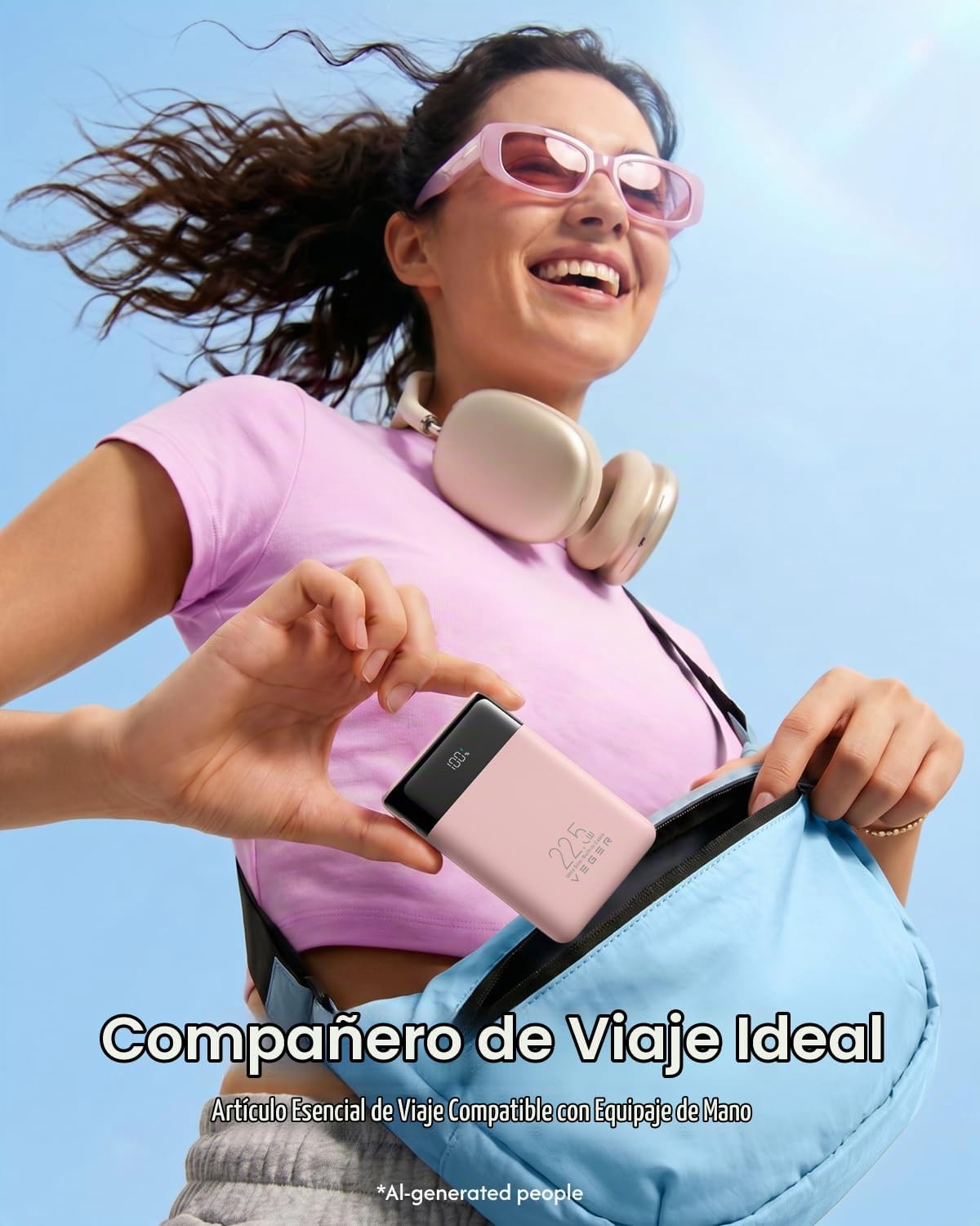 VEGER Cargador portátil de carga rápida de 10000mAh 22.5W con cable...
