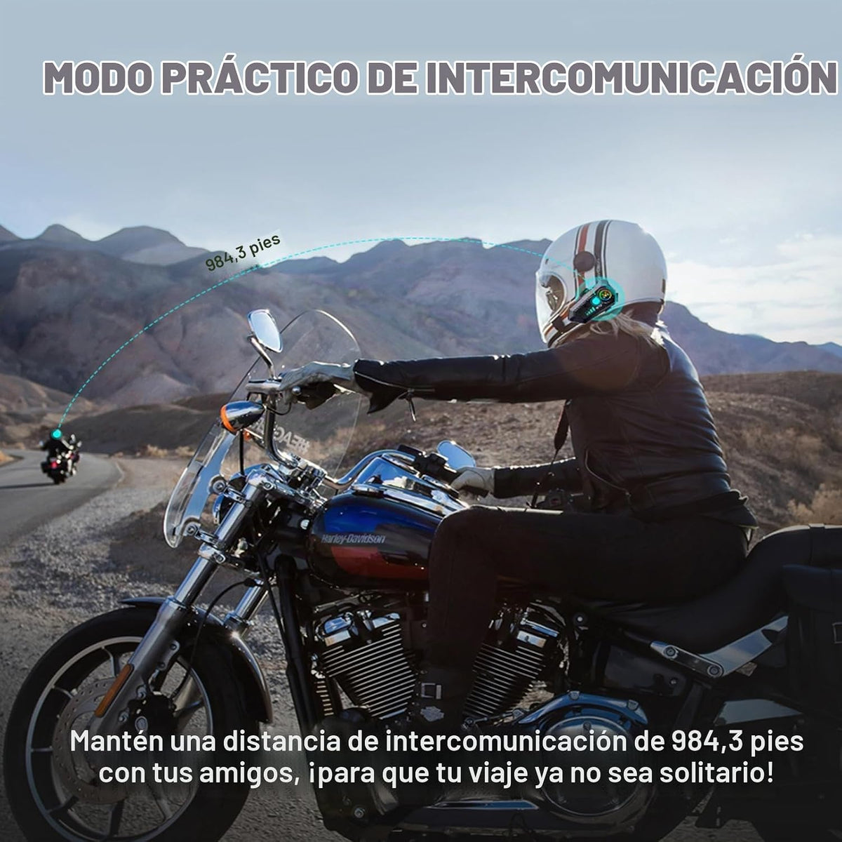 Casco de intercomunicación para motocicleta, Bluetooth 5.3, auricul...