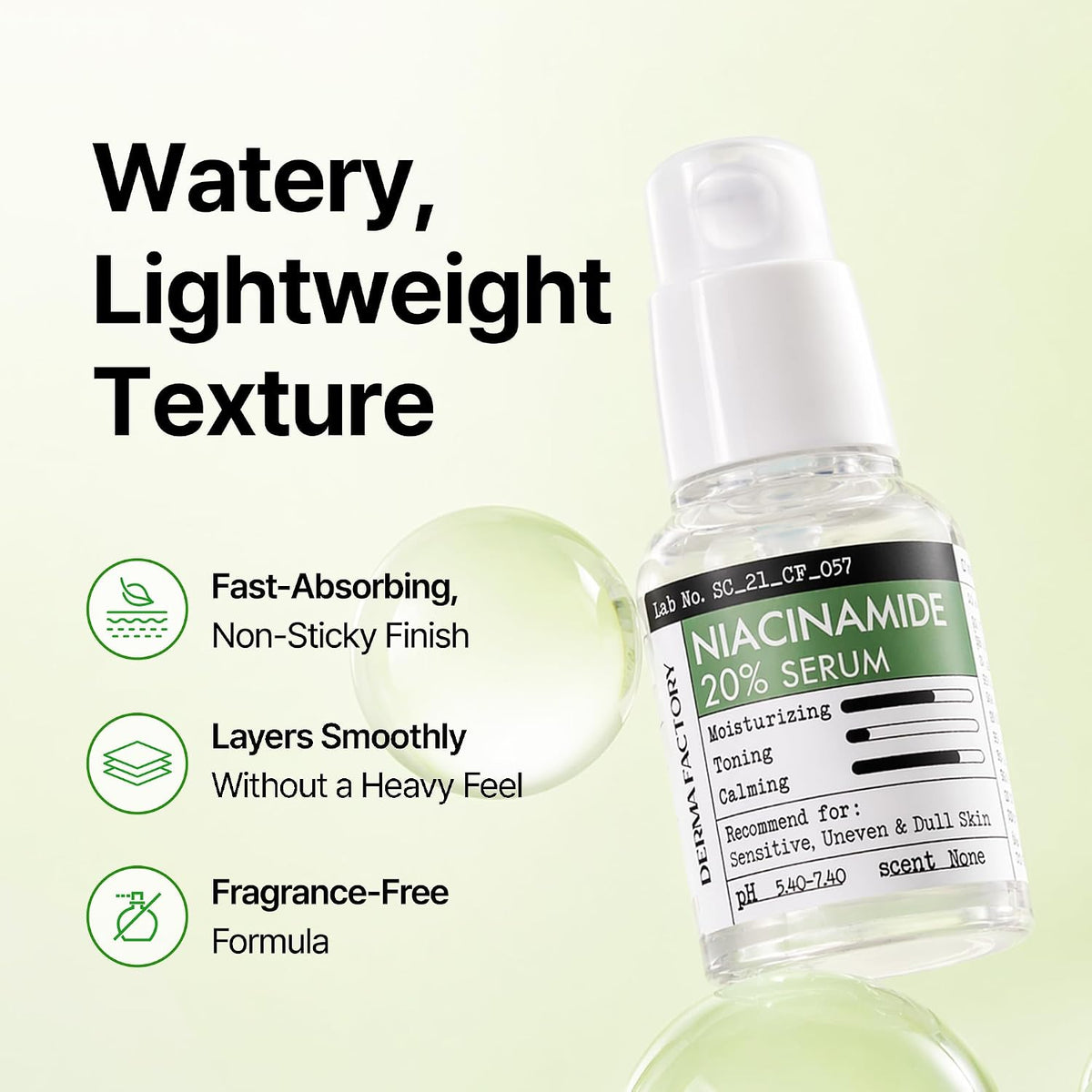 DERMA FACTORY Crema de noche retiniana, niacinamida 20% suero conjunto