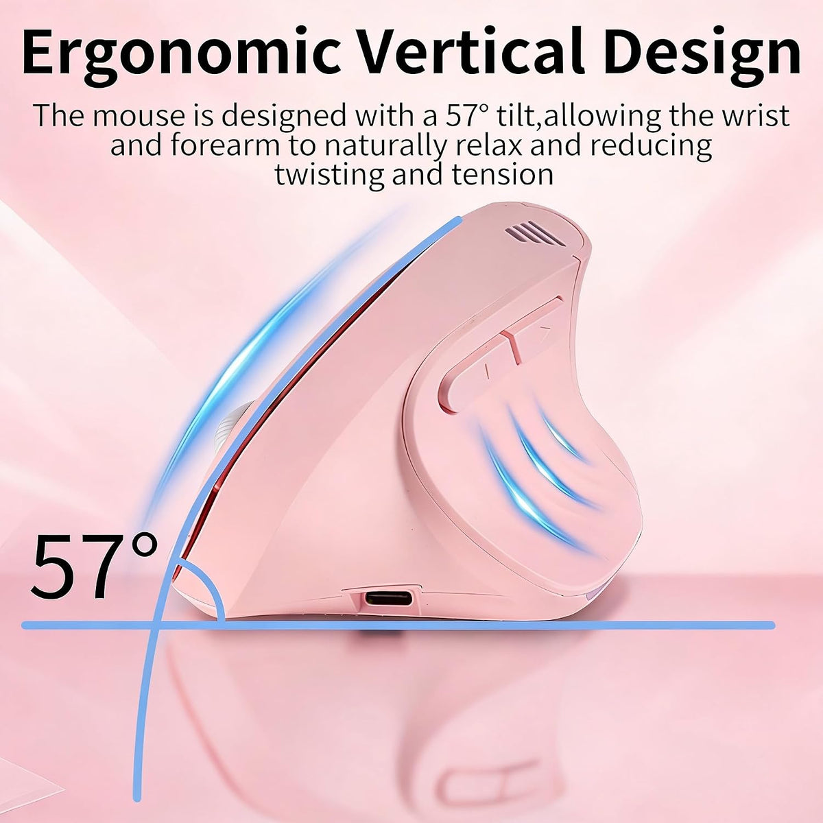 KUYHRF Ratón vertical inalámbrico Bluetooth de modo dual \u2013 Cli...