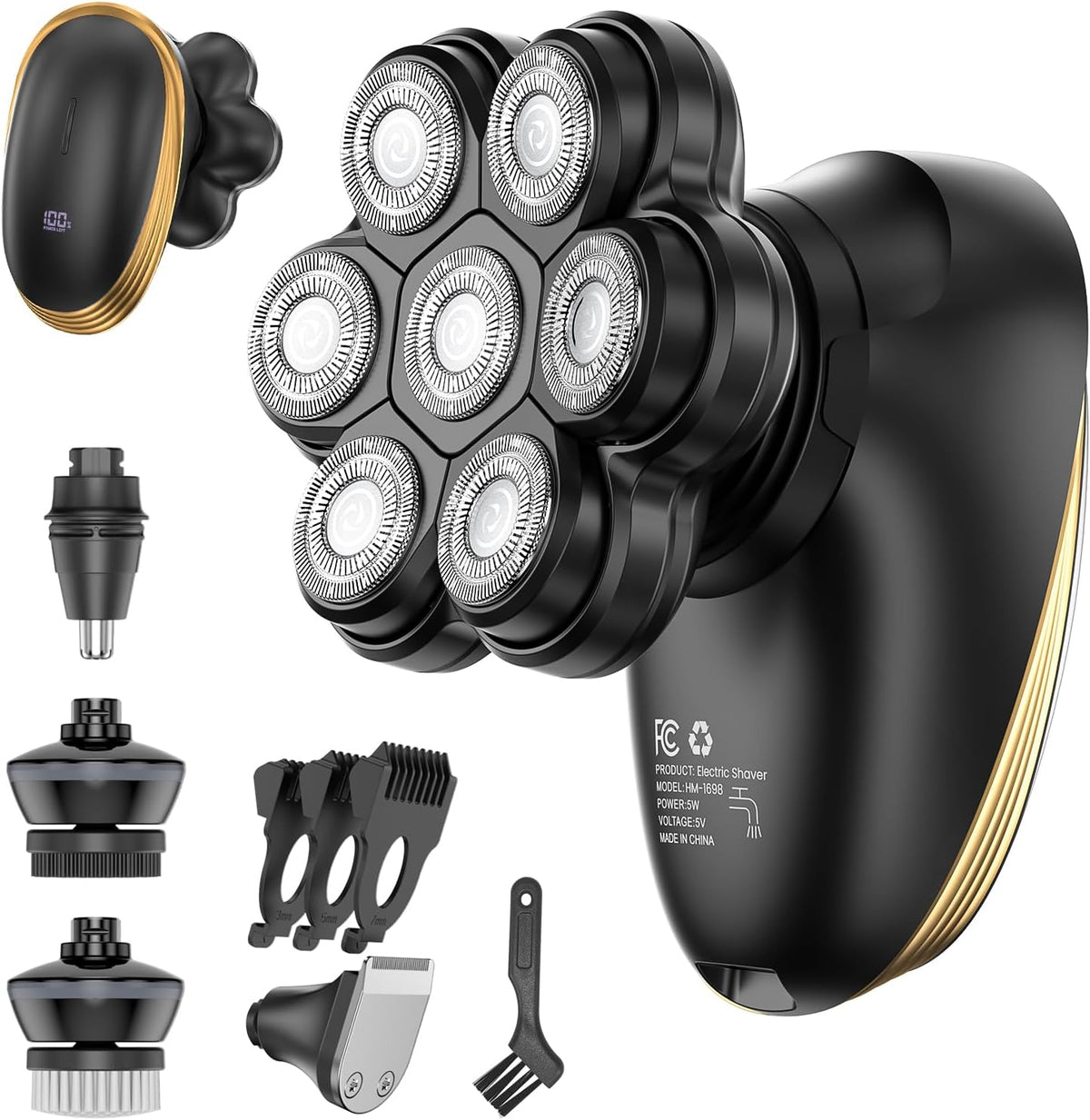 Afeitadora de cabeza para hombres calvos, afeitadora eléctrica flot...