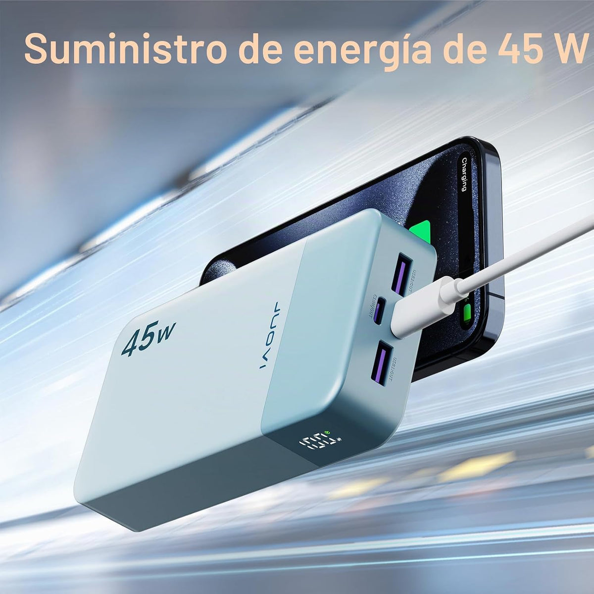 Cargador portátil JUOVI Power Bank 45W 20000mAh | PD QC carga rápid...