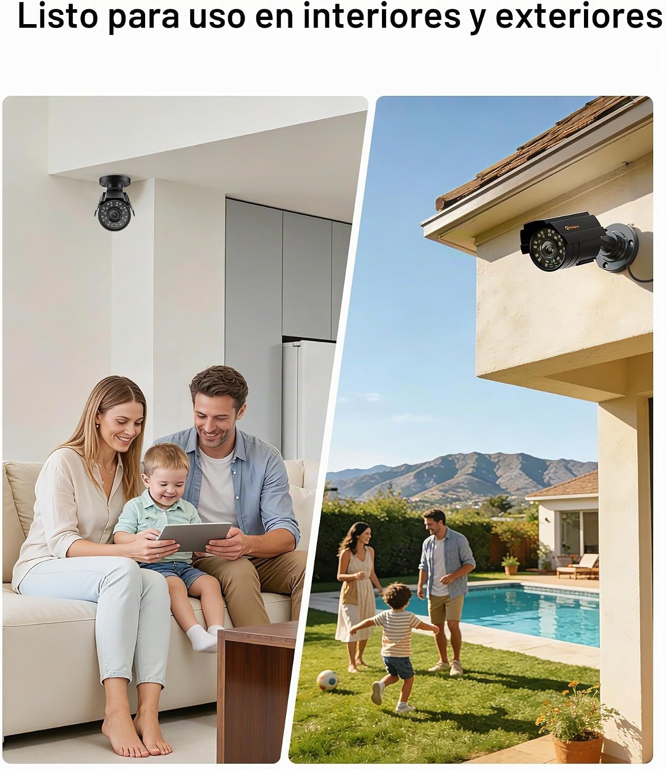 Anlapus Paquete de 2 cámaras de seguridad 1080P para sistema de vig...