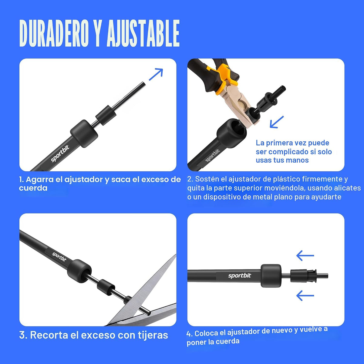 Cuerda de saltar ajustable para fitness y ejercicio - Cuerda de sal...
