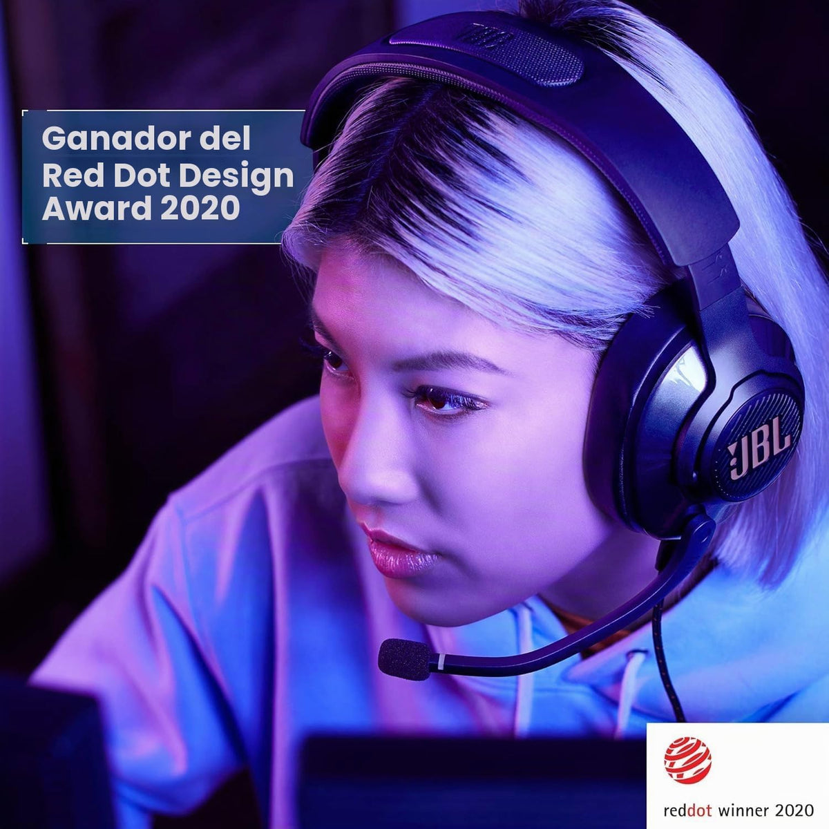 JBL Quantum 400 - Auriculares para juegos con cable sobre la oreja...