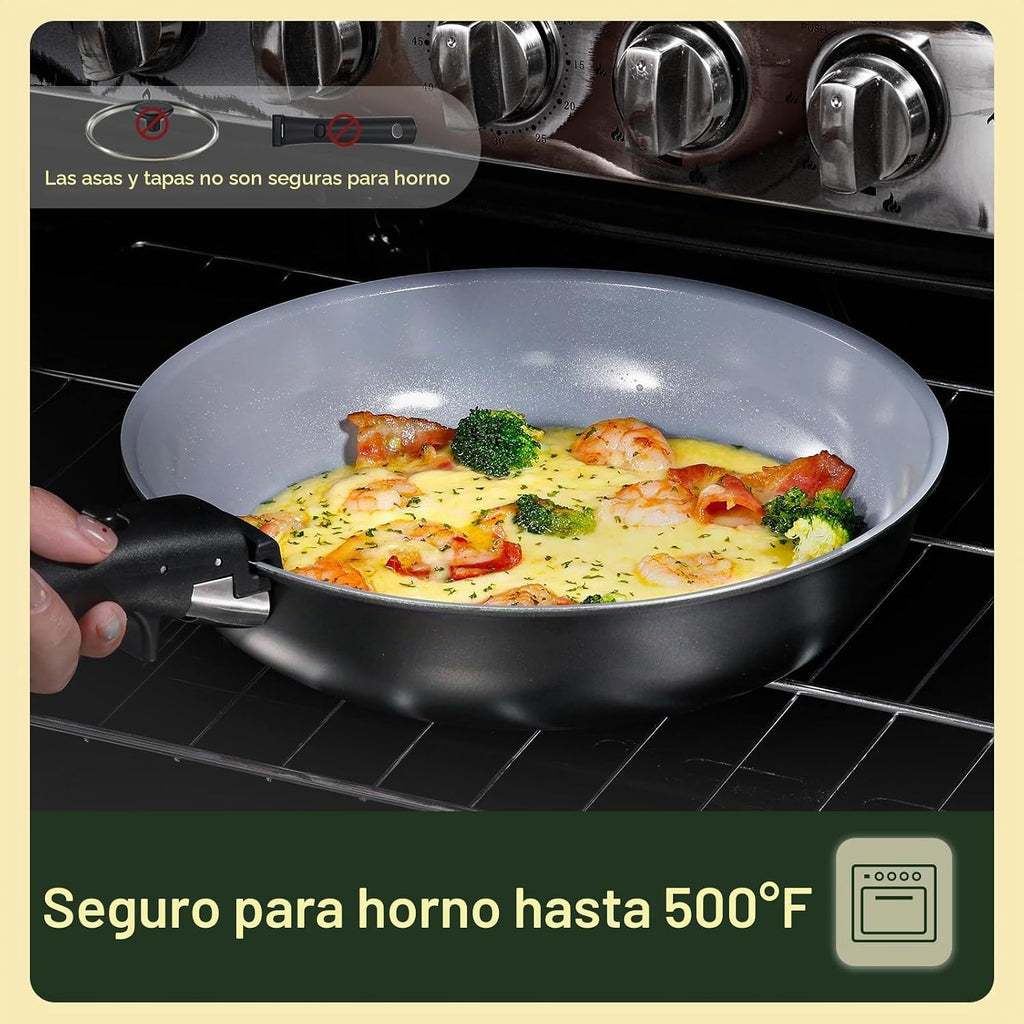 CAROTE Juego de utensilios de cocina de cerámica con mango desmonta...