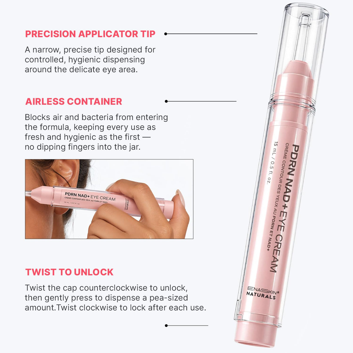 ENASKIN NATURALS PDRN &amp; NAD+ Crema de ojos antienvejecimiento c...