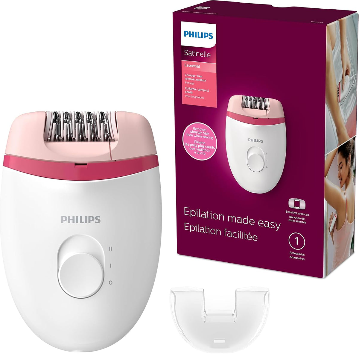 Philips Beauty Satinelle Essential - Depiladora compacta para mujer...