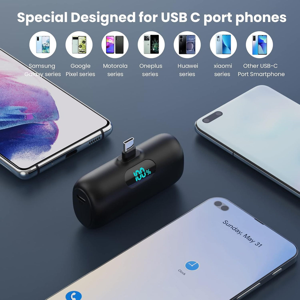 [Paquete de 2] Cargador portátil para iPhone 18\/17\/16\/15, mini c...