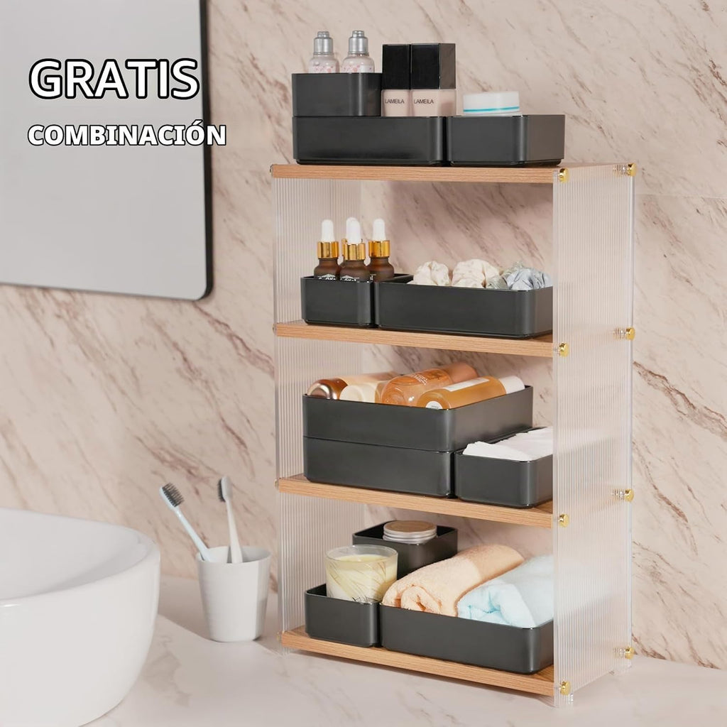 Juego de organizador de cajones apilables de 11 piezas, bandejas or...
