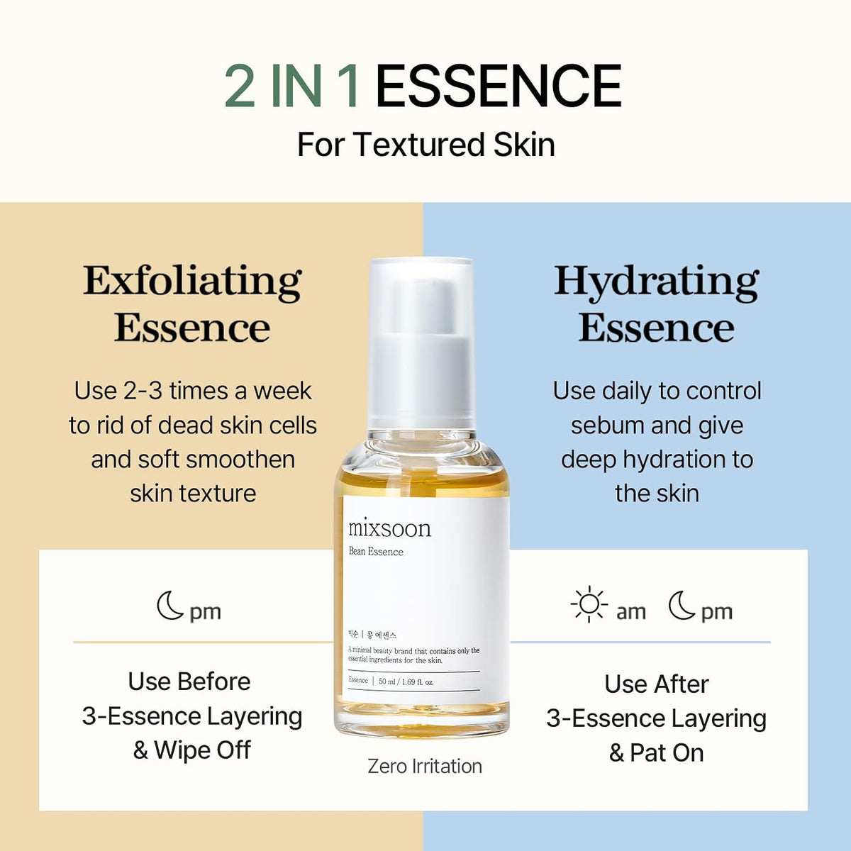 Bean Essence - Exfoliante líquido suave para el cuidado de la piel...