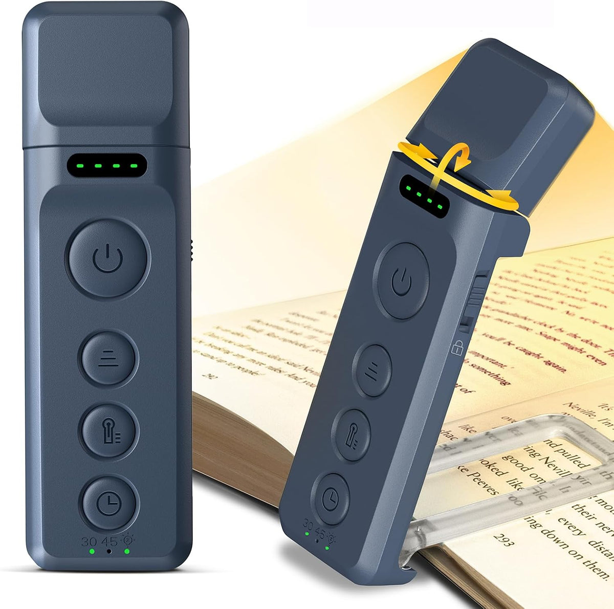 Glocusent Paquete de luces de libro A28 de 5 W con clip en luz