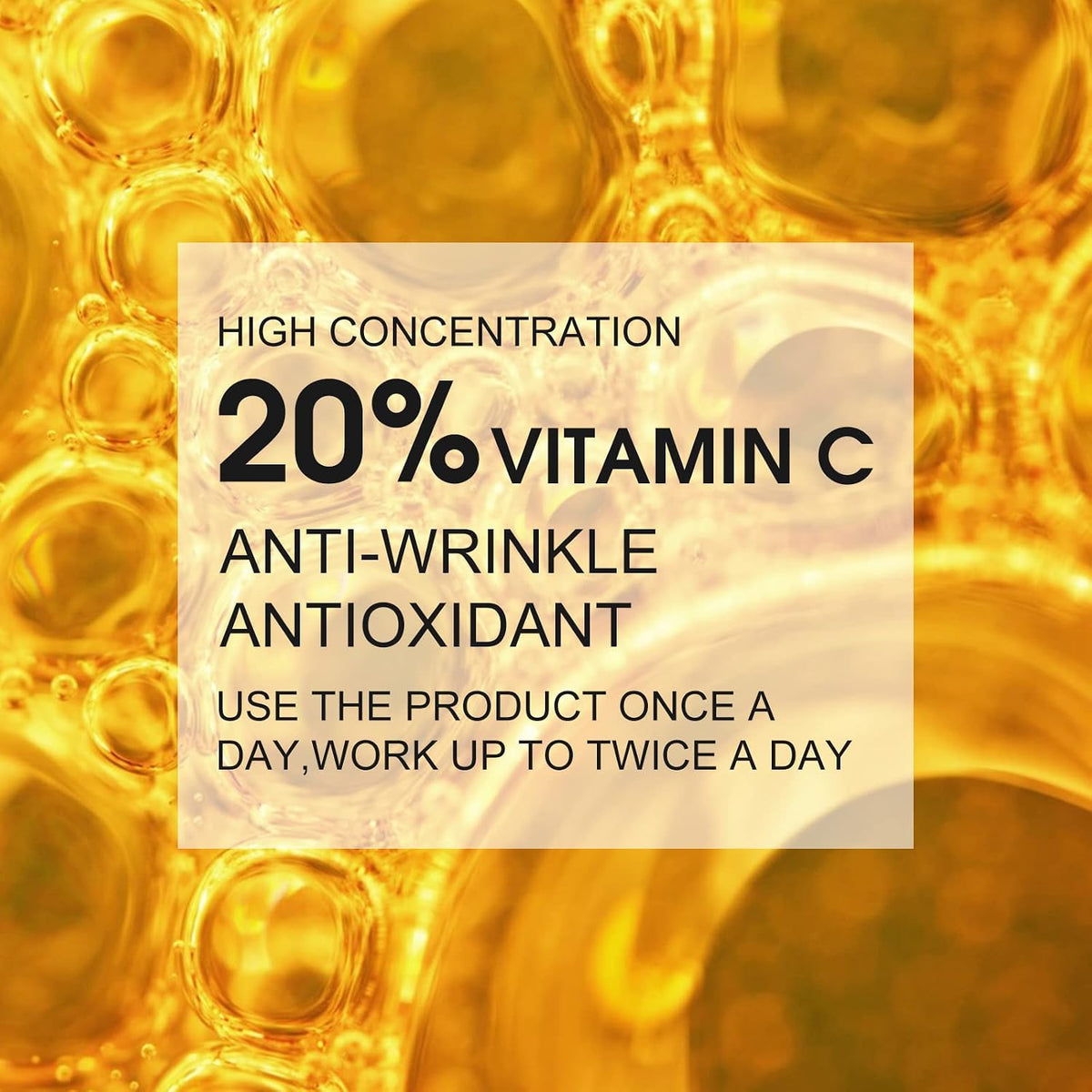 Suero de vitamina C prémium al 20% para la cara con ácido hialuróni...