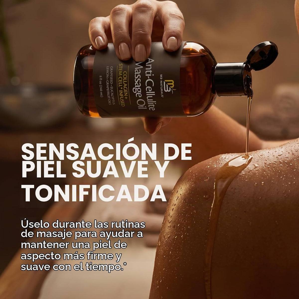 Kit de masajeador de drenaje linfático y aceite de masaje anticelul...
