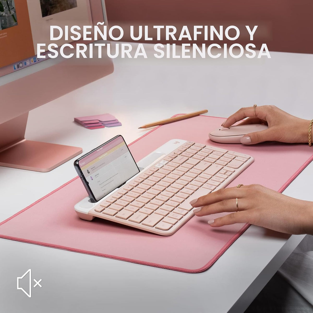 Logitech Teclado inalámbrico delgado K585 con soporte de teléfono |...