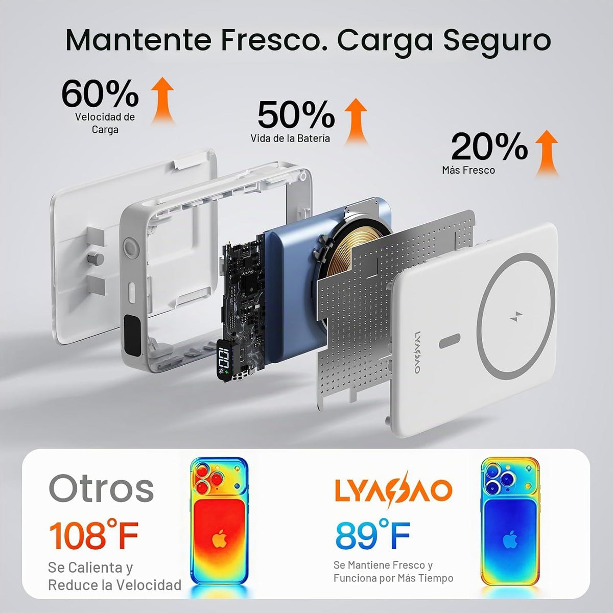 Cargador portátil magnético 10000mAh, banco de energía 22.5W con ca...