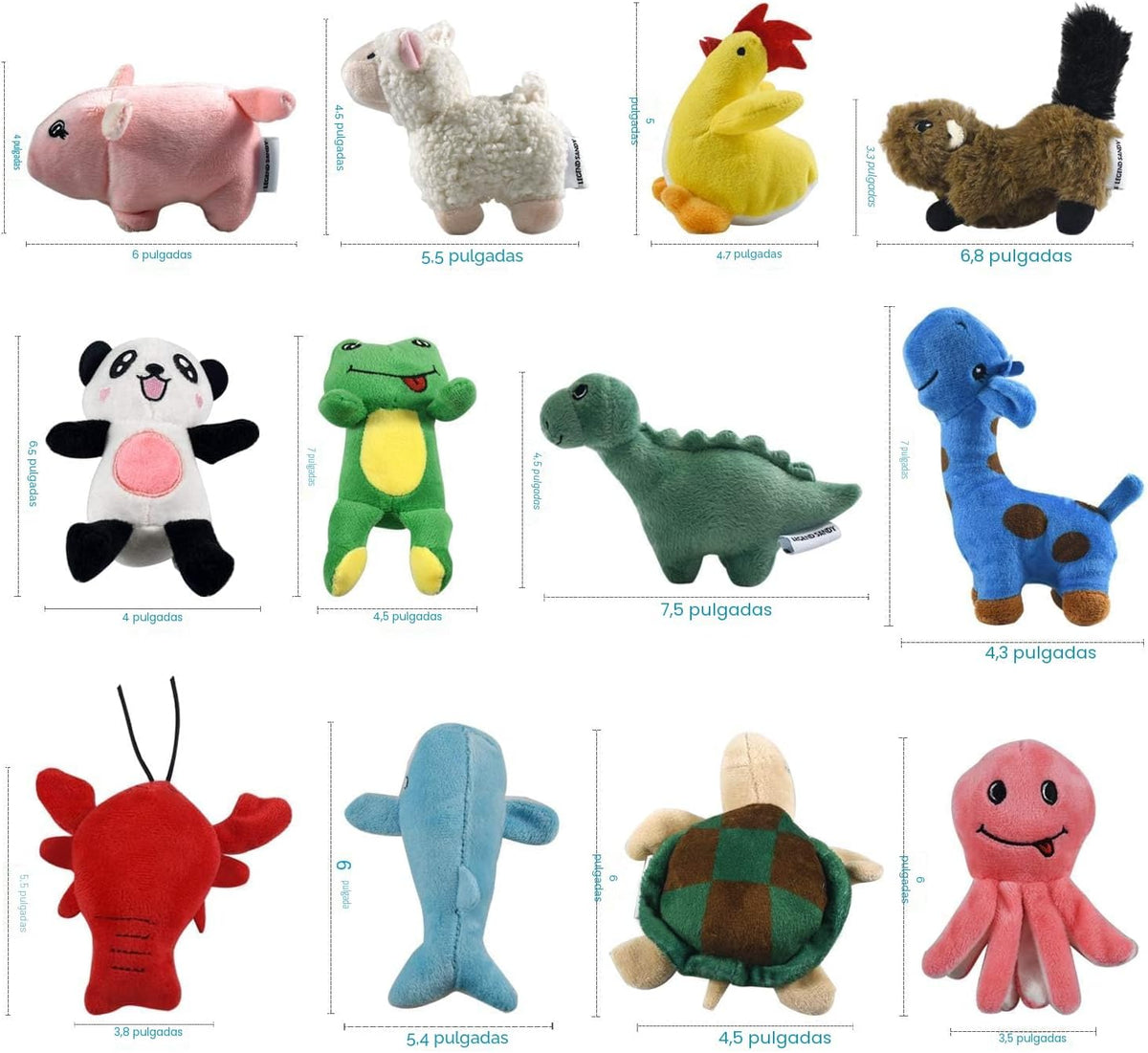 LEGEND SANDY Paquete de juguetes de peluche chirriantes para cachor...
