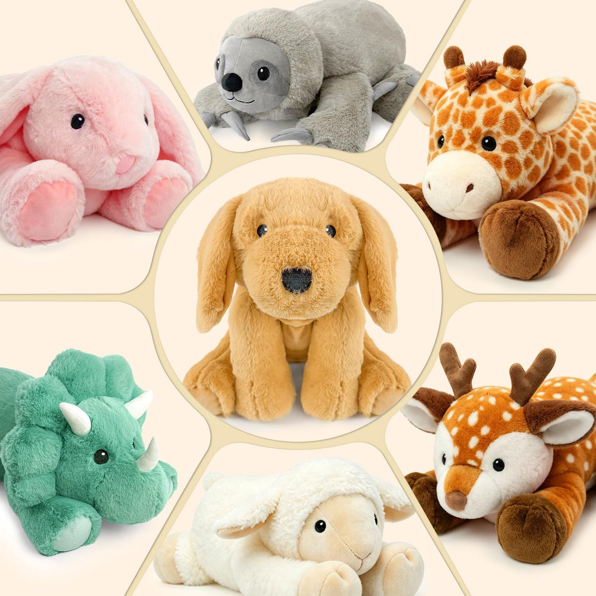 JUSTQUNSEEN Animales de peluche con peso de jirafa para adultos y n...