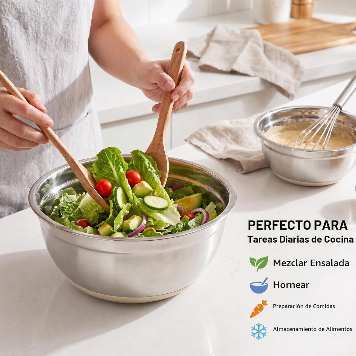 YUNNKEEY - Juego de 30 tazones para mezclar, tazas y cucharas medid...