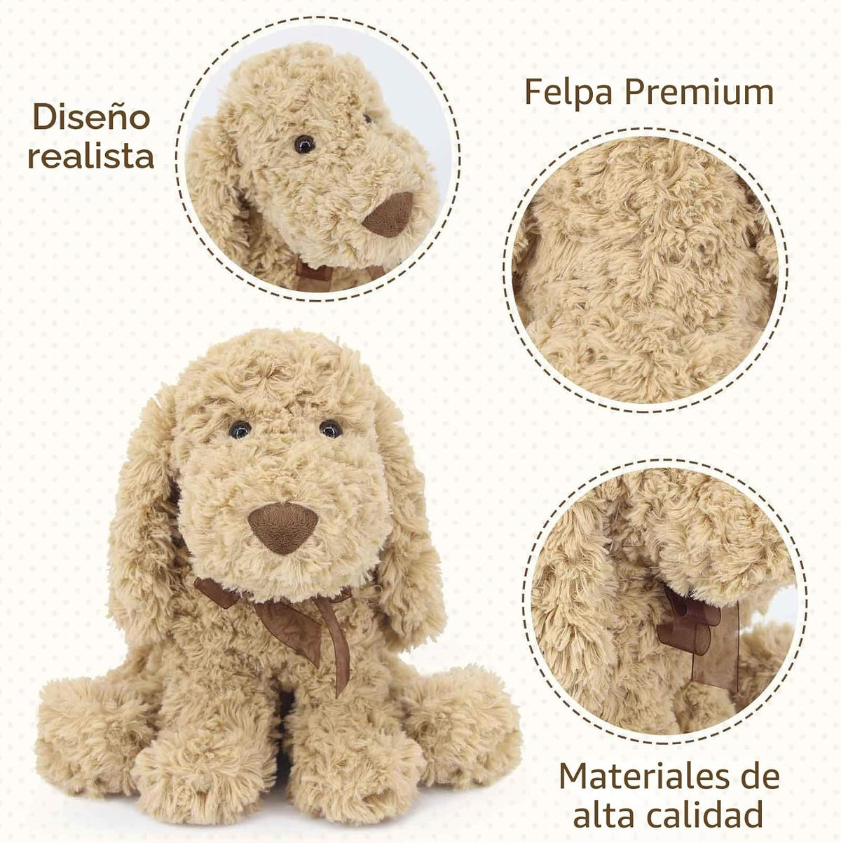 WEIGEDU Poodle Puppy Goldendoodle - Animal de peluche, dorado, 11.8...