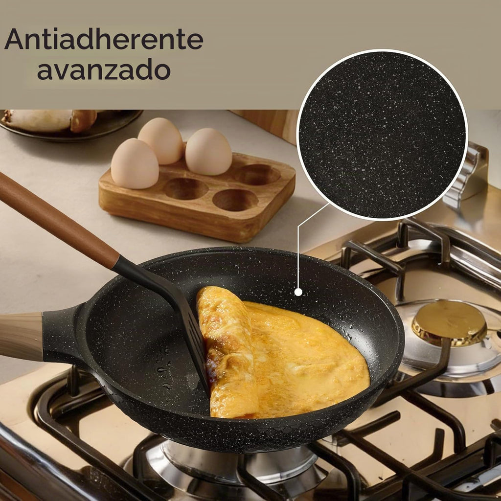 CAROTE Juego de 39 ollas y sartenes antiadherentes, juego de utensi...