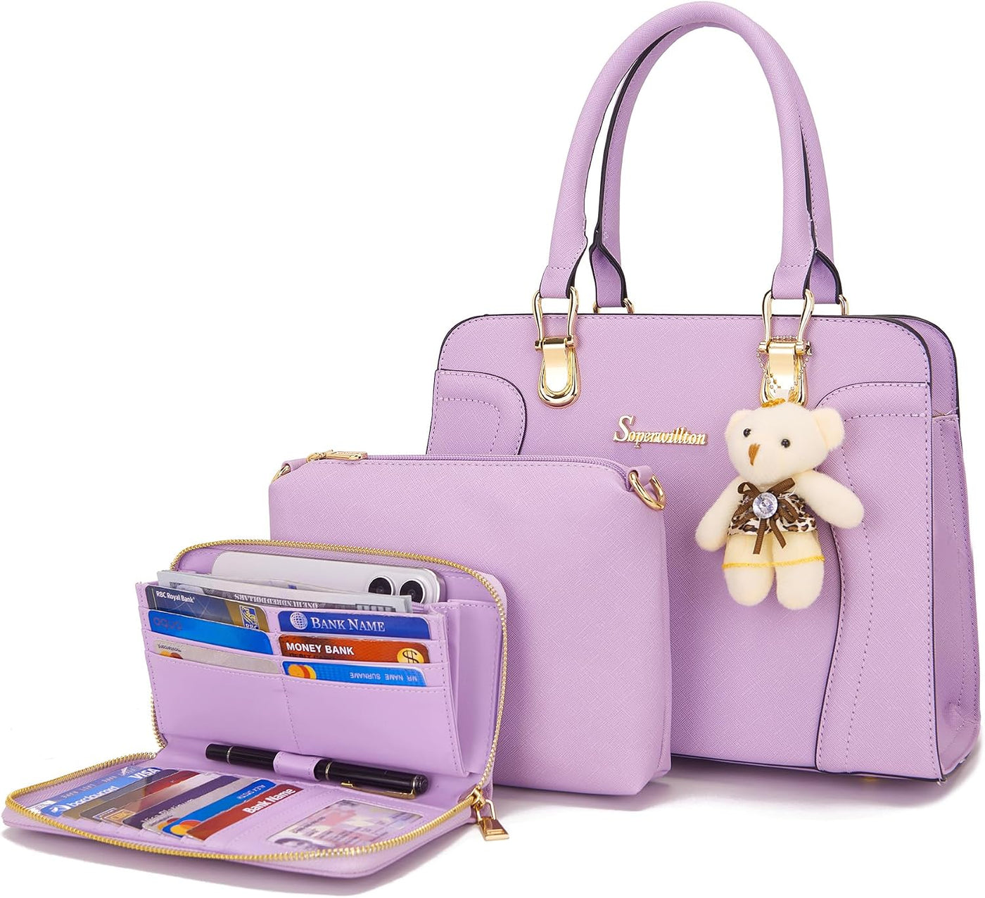 Soperwillton Monederos para mujer, bolso cruzado de hombro, asa sup...