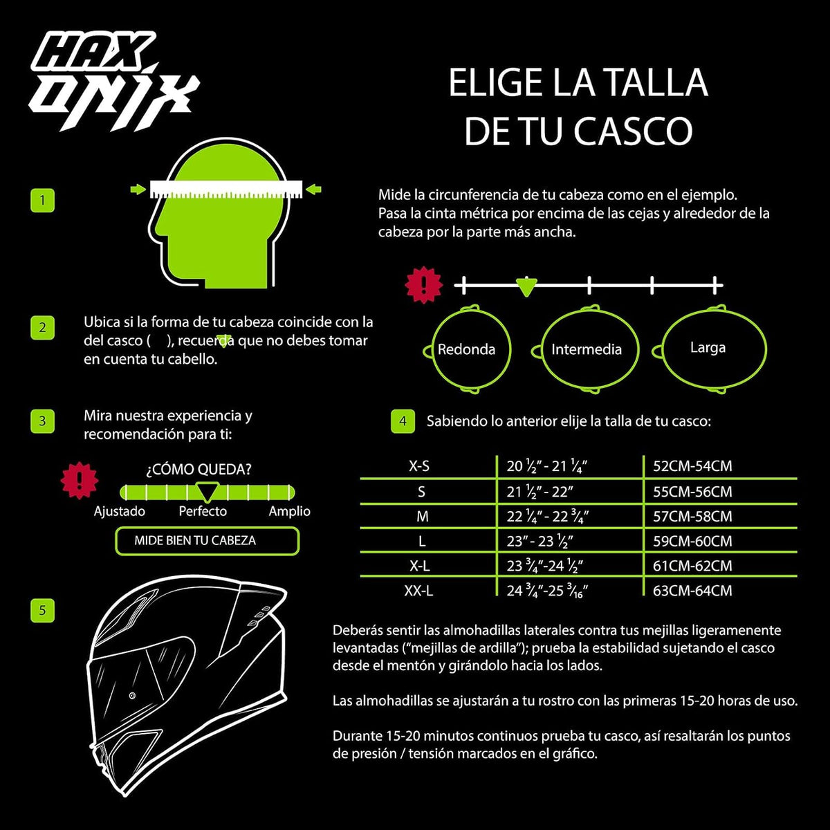 HAX Onix Cascos de Motocicleta de Cara Completa Aprobados por DOT,...