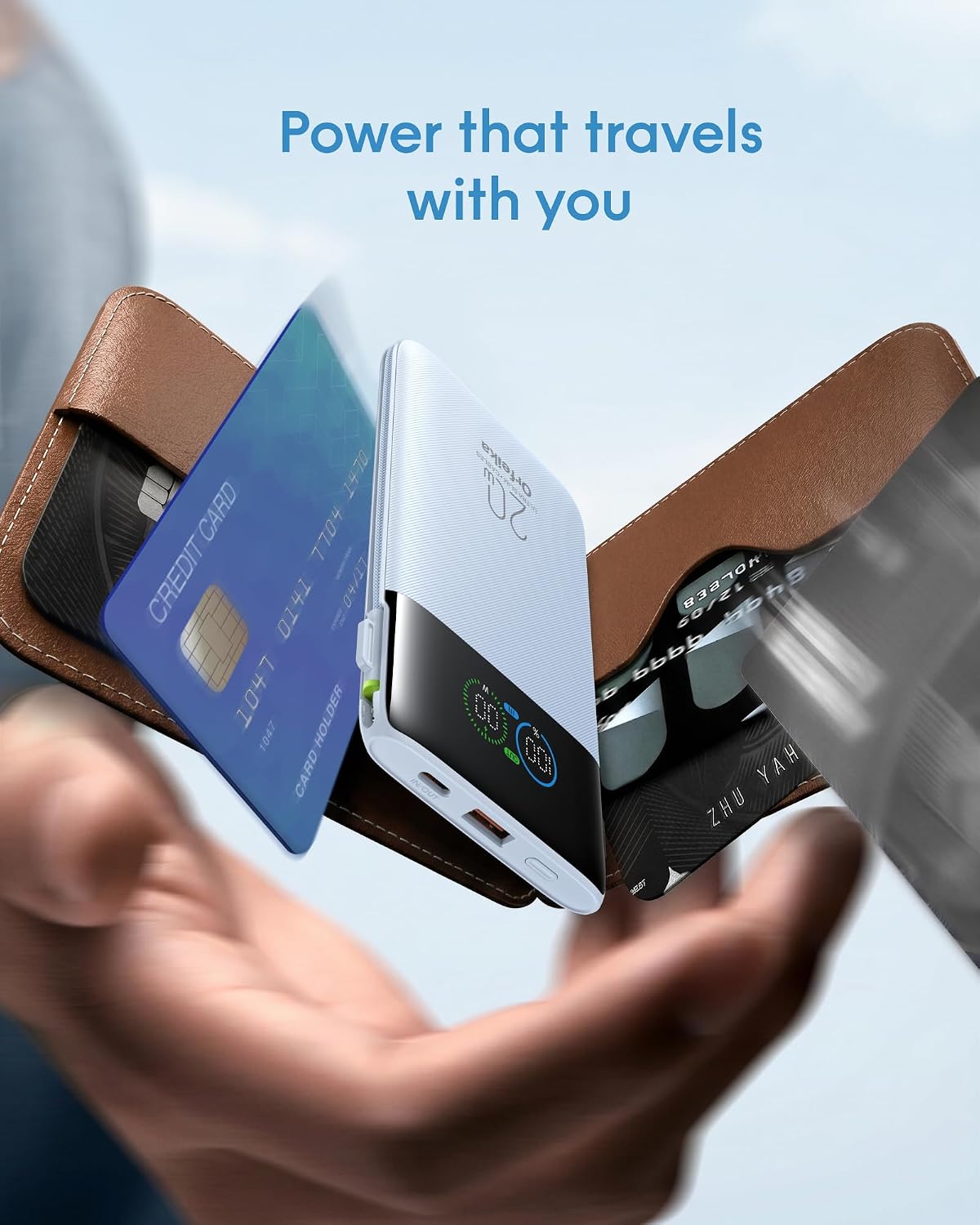 Orfeika Banco de energía portátil ultra delgado del cargador de 100...
