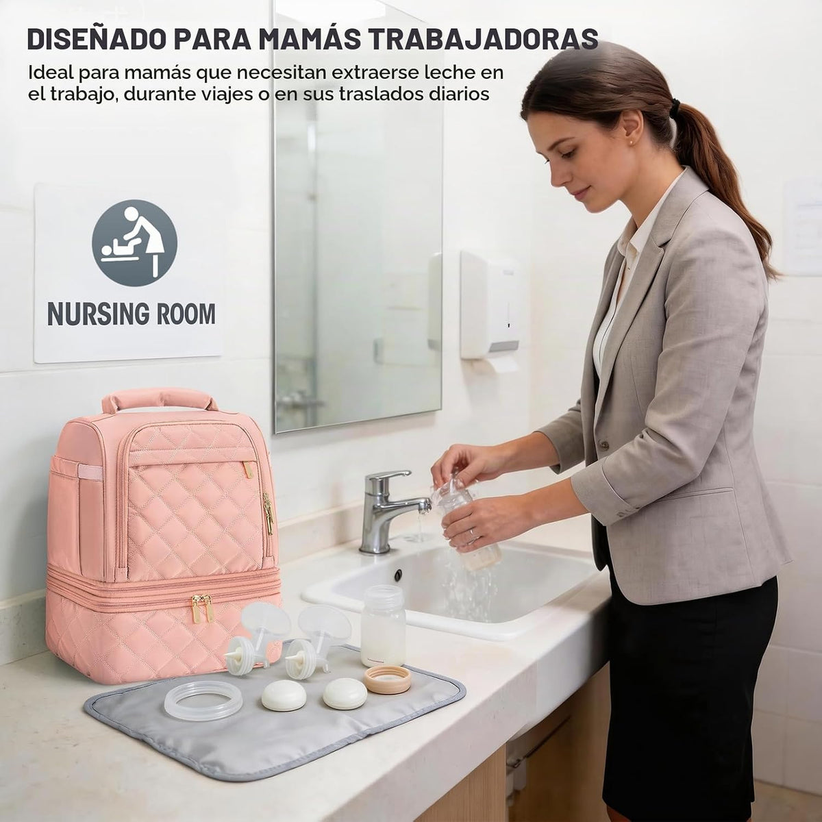 RAINSMORE Bolsa de extractor de leche portátil, bolsa de viaje para...