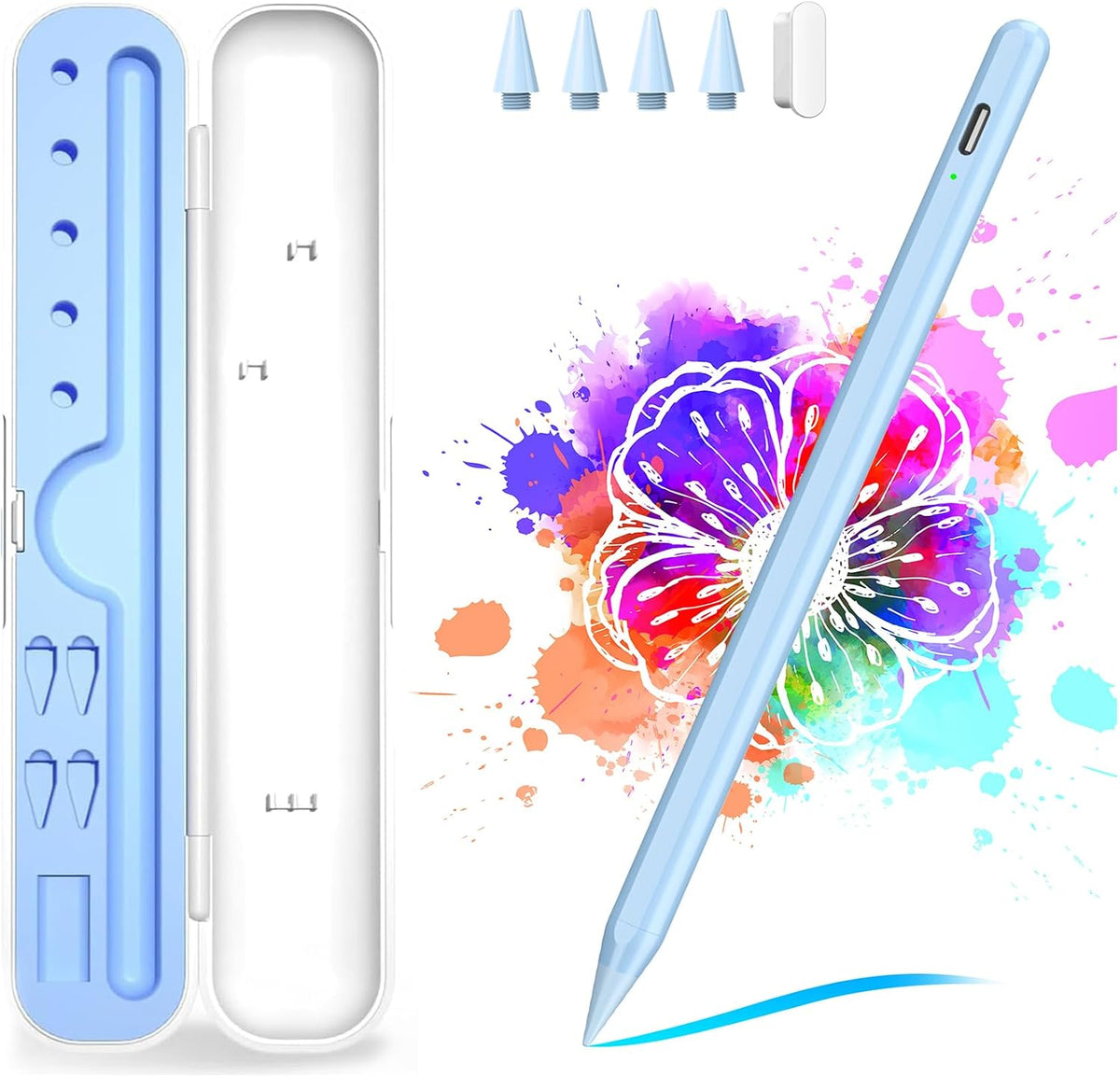 Lápiz capacitivo para iPad A16\/10ª\/9ª Generación, Carga rápida de...