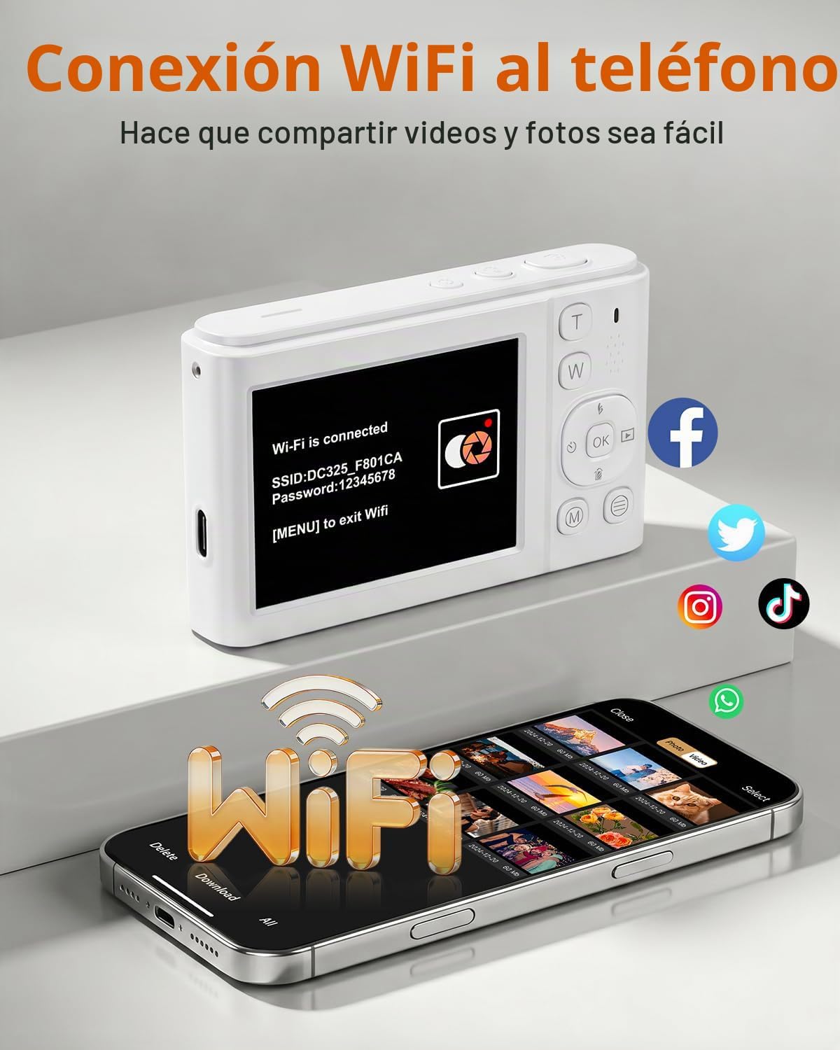 Cámara digital 8K para fotografía con WiFi, enfoque automático de 9...