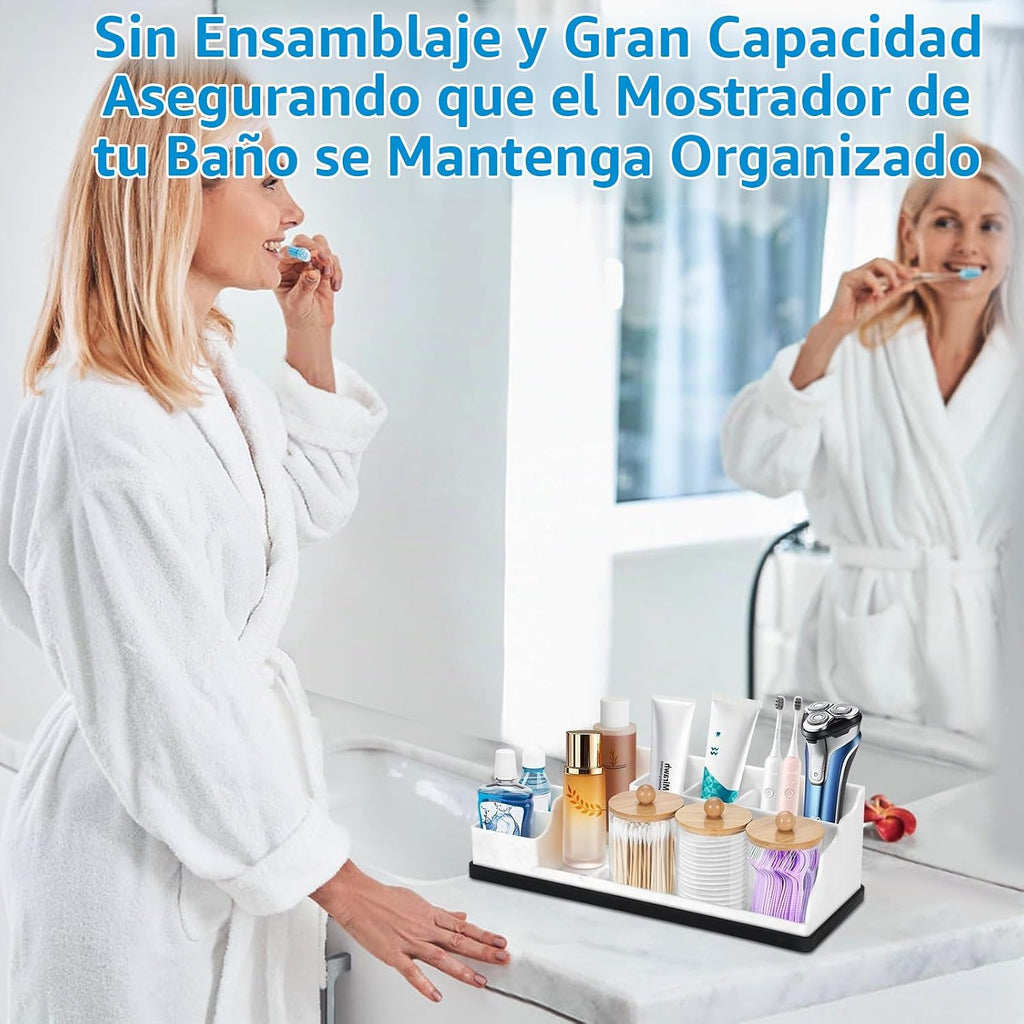 Organizador de Baño para Encimera, Portacepillos de Dientes de Sili...