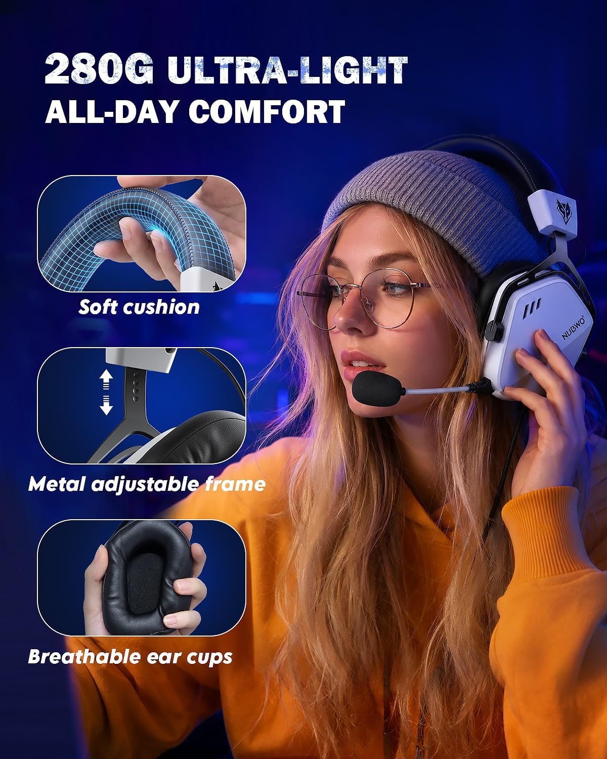 NUBWO HG03 Auriculares con cable para juegos para PC, micrófono con...