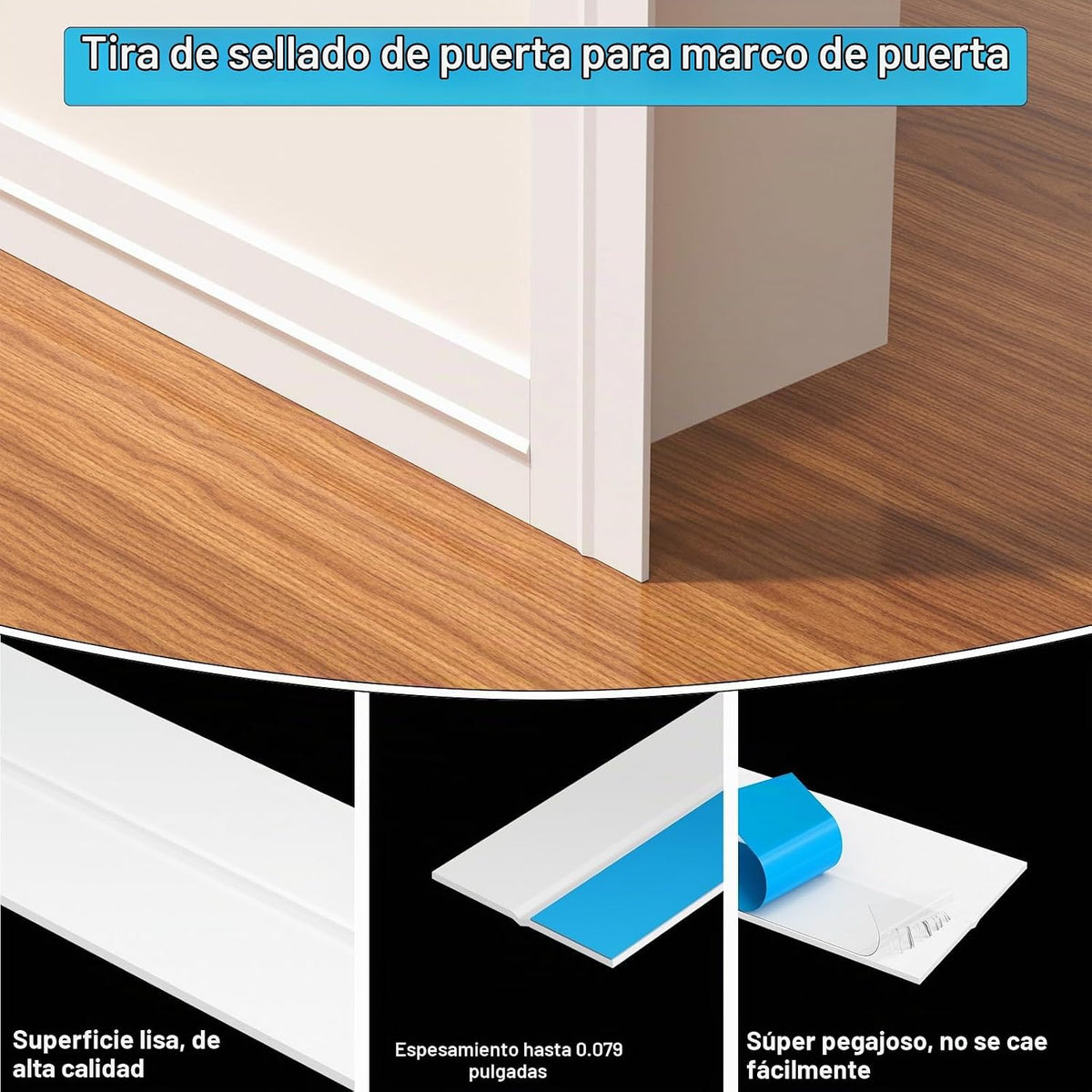 Greymond - Sello para puerta de ducha, 20 pies, blanco, 1 pulgada |...