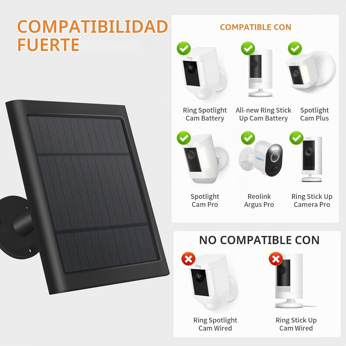 Panel solar para cámara Ring (2ª generación) (Paquete de 2 piezas n...