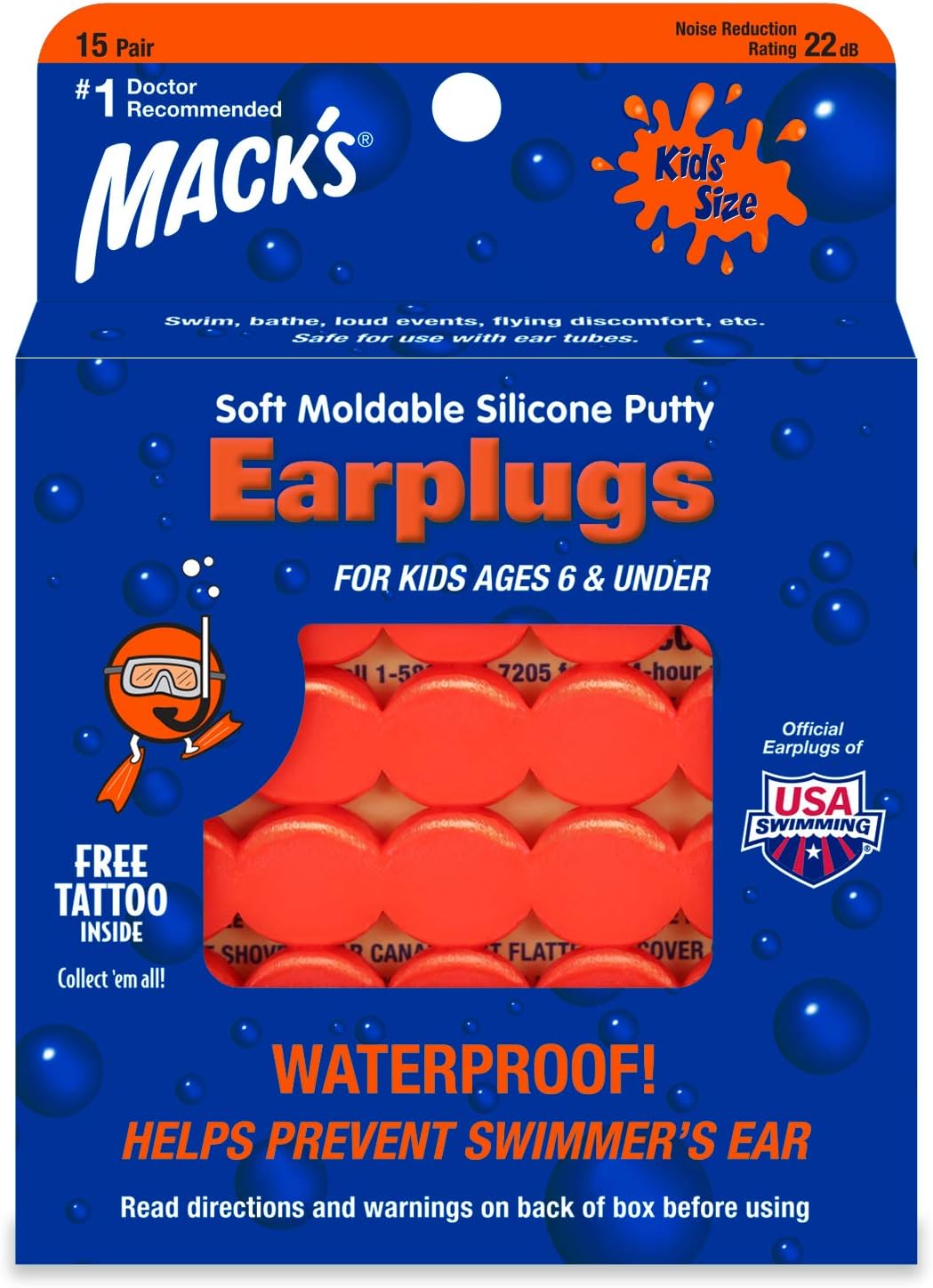 Mack's Tapones para los oídos de masilla de silicona suave y mo...