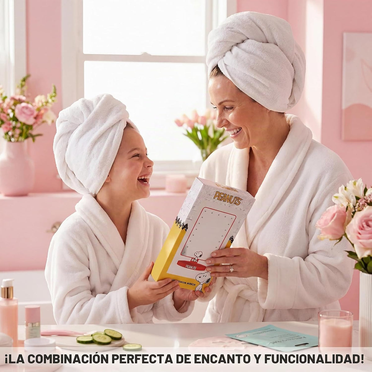 Get Trend Peanuts Snoopy - Espejo de maquillaje para niñas con luce...