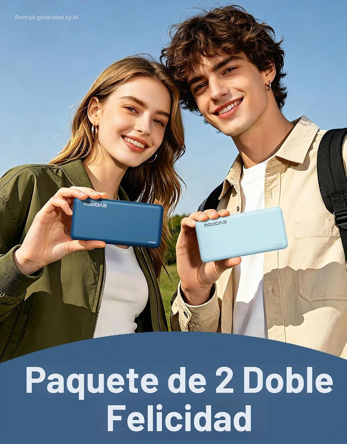 Paquete de 2 cargadores portátiles, banco de energía de 10000 mAh,...