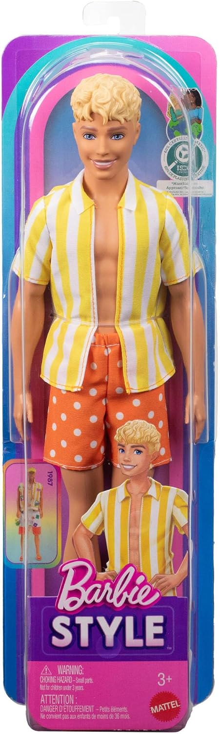 Barbie Fashionistas Style Ken Doll #252 con pelo rubio, con pantalo...