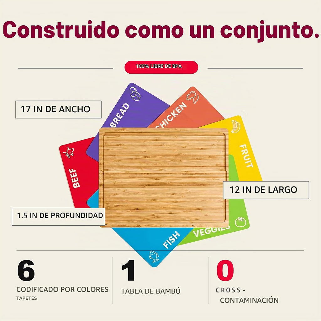 Tabla de cortar de madera de bambú personalizada fácil de limpiar c...