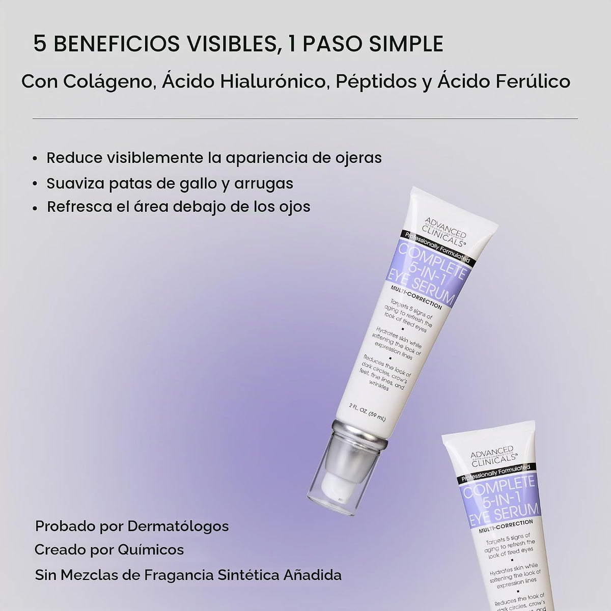 Advanced Clinicals Suero para ojos 5 en 1 | Multi-beneficio visible...