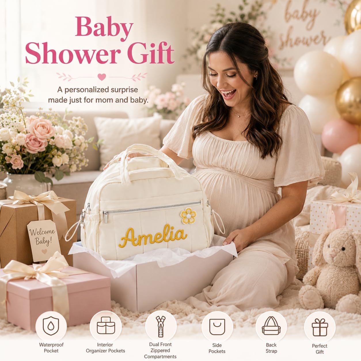 Bolso de pañales personalizado Tote Bolsas de hospital grandes con...