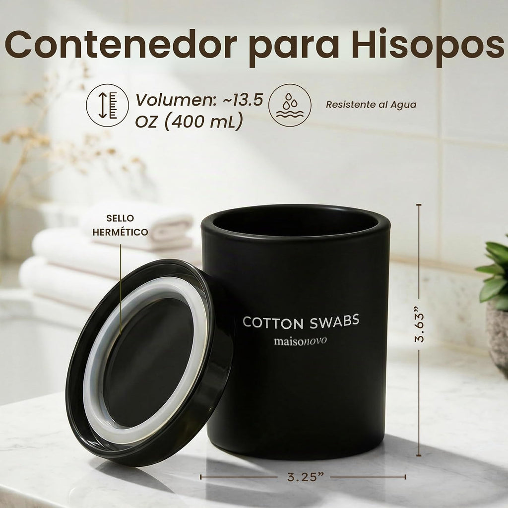 MaisoNovo Recipientes de vidrio para baño con tapas (hermético), so...
