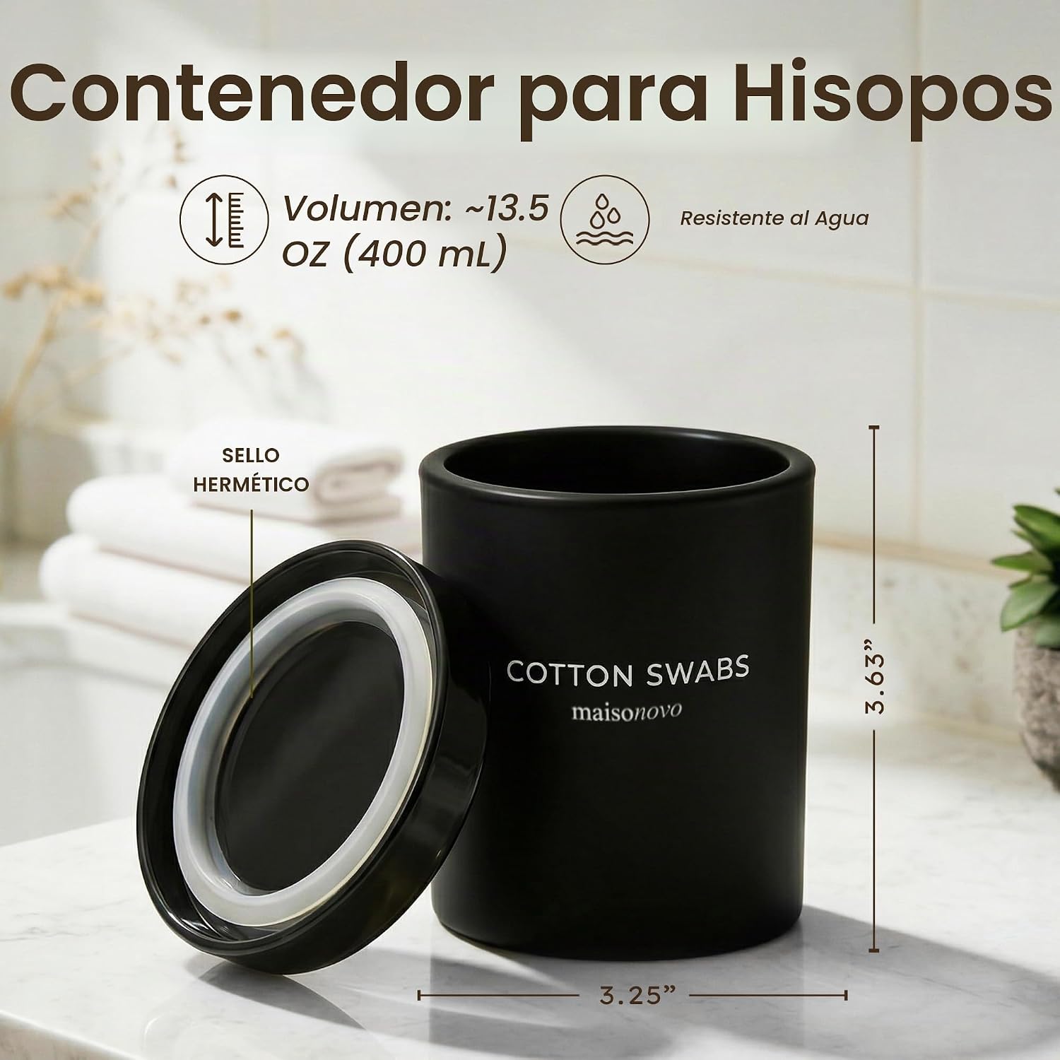 MaisoNovo Recipientes de vidrio para baño con tapas (hermético), so...