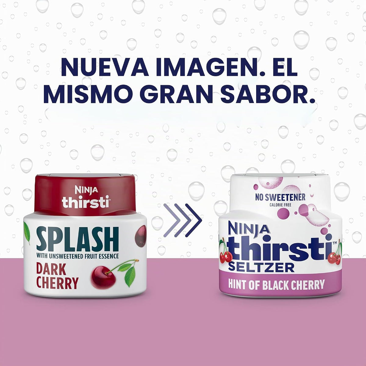 Ninja Thirsti Gotas de Agua Saborizada, SELTZER Cereza Negra, Agua...