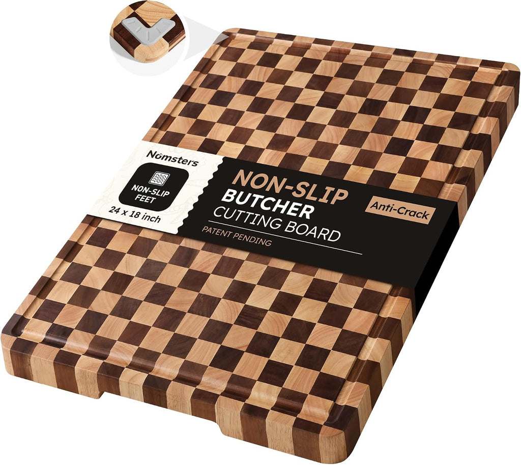 Nomsters Tabla de cortar para cocina, tabla de cortar a cuadros de...